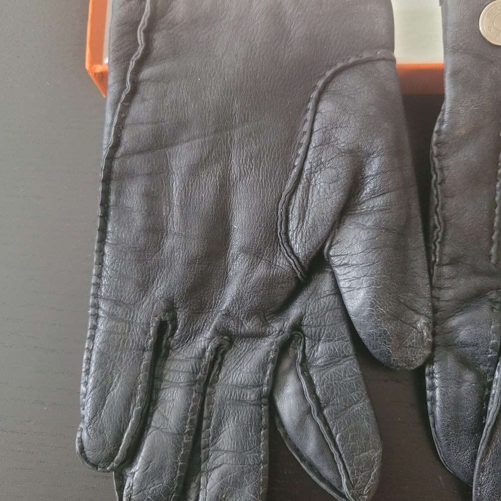 Hermes Black Leather Gloves - Picture 5 of 9